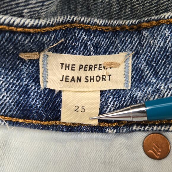 Madewell Women's Denim The Perfect Jean Short Frayed Hem Stretch MC647 size 25 - Picture 11 of 14
